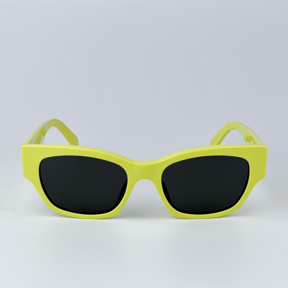 Celine MONOCHROMS CL40197U 93A  Men BRAND NEW Sunglasses Lime Green Grey Cat Eye - Picture 6 of 11